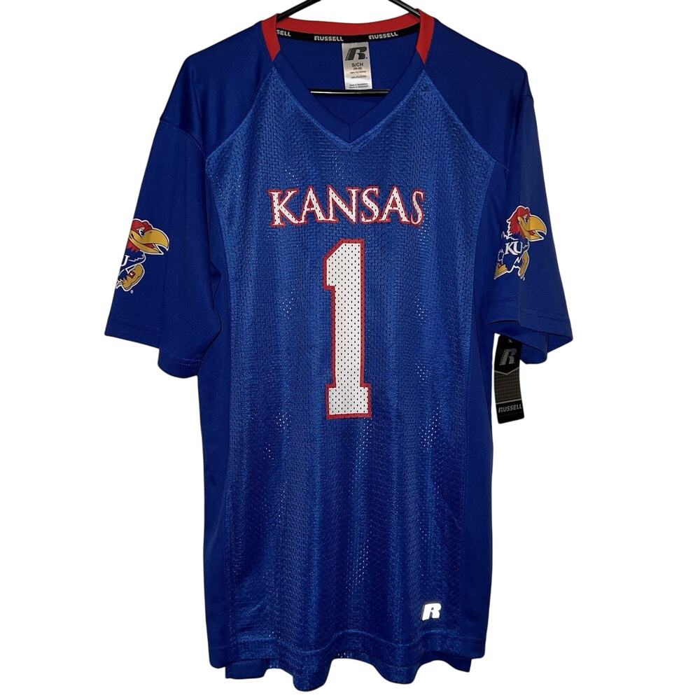 University Kansas Jayhawks Football Russell Athletic NCAA Jersey S NWT